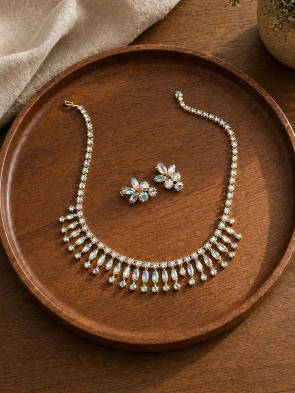 Vintage Signed Sherman Earrings & Necklace Set